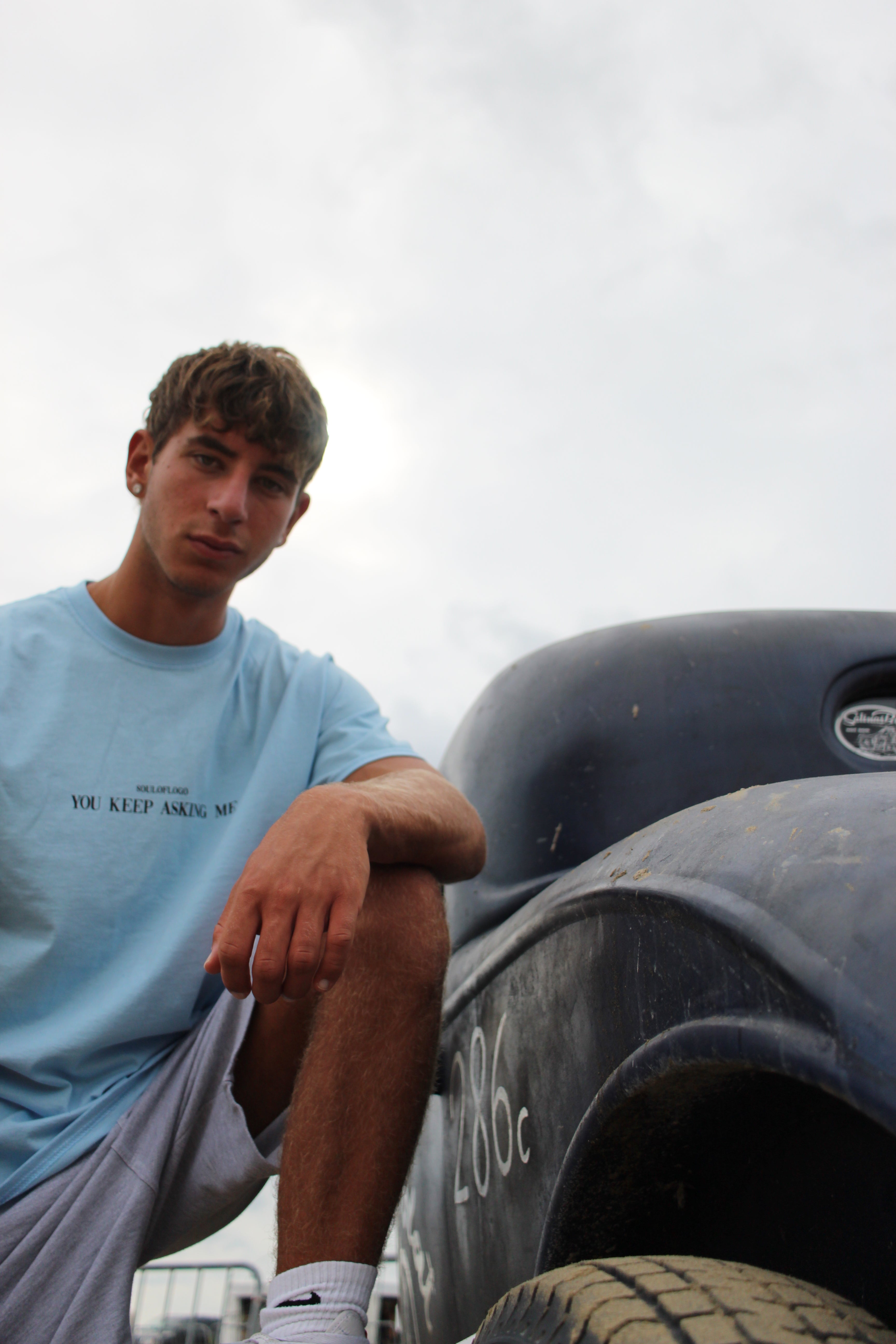 T-shirt a Manica Corta da Uomo in Cotone - colore Azzurro - Save My Soul