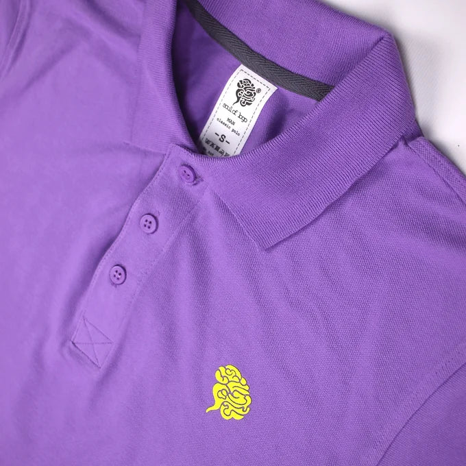 Polo Piqué a Manica Corta da Uomo in Cotone - Yellow Fluo