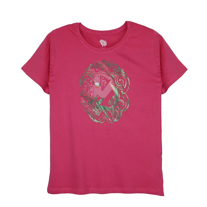 T-shirt girocollo da Donna con Manica Corta in Cotone - Lost Flower