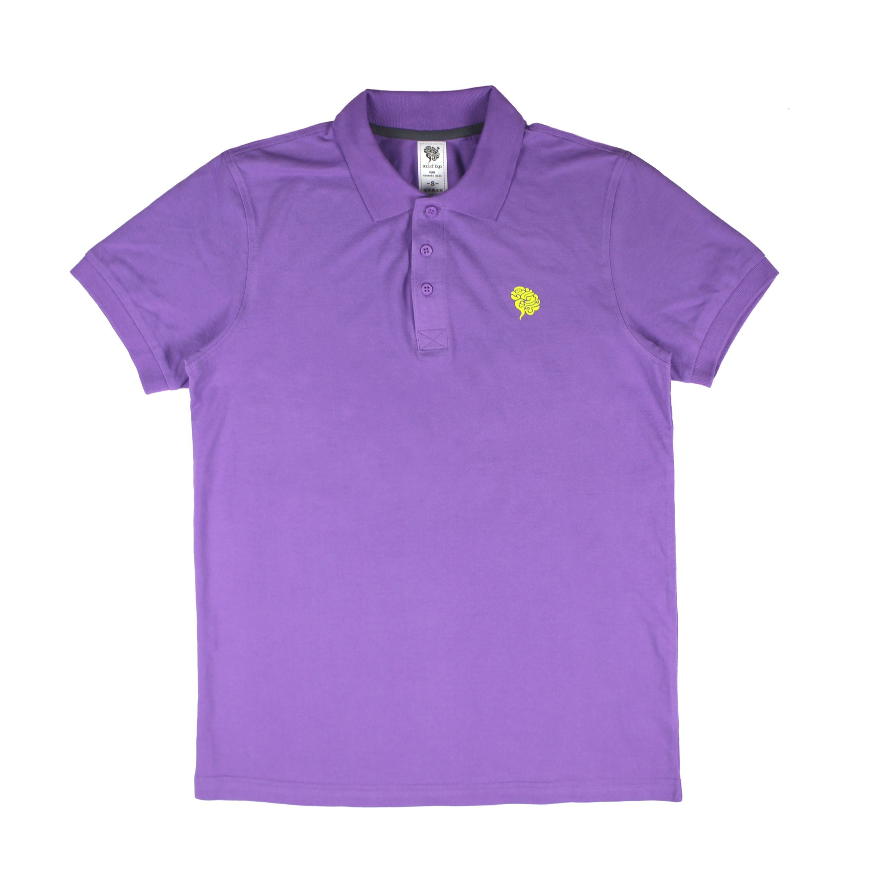 Polo Piqué a Manica Corta da Uomo in Cotone - Yellow Fluo